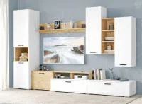 Модульная гостиная Джаз белый/дуб бунратти