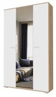 Шкаф Италия ШК-1300 с зеркалом дуб сонома/белый глянец