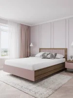 Кровать Роза 140 орех франклин/пудра скин тренто Кровать Роза 140 орех франклин/пудра скин тренто