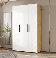 Шкаф 3-х створчатый Флэш 1350 браш вайт/дуб крафт