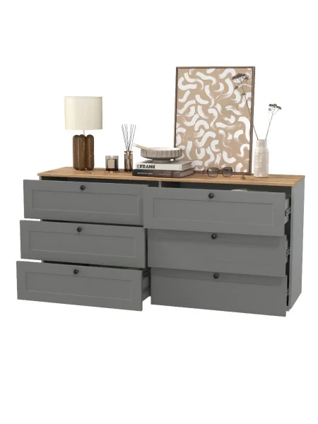 Комод Остин 16.240 серый графит/дуб крафт золотой Комод Остин 16.240 серый графит/дуб крафт золотой