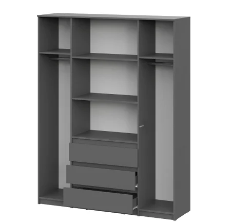 Шкаф четырехстворчатый Денвер графит серый