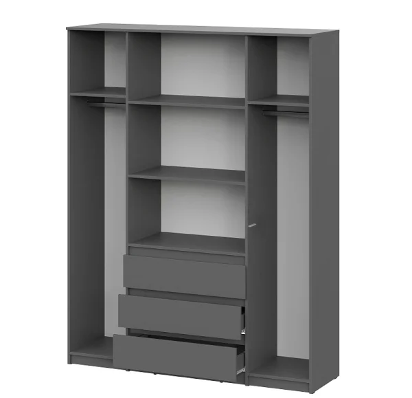 Шкаф четырехстворчатый Денвер графит серый