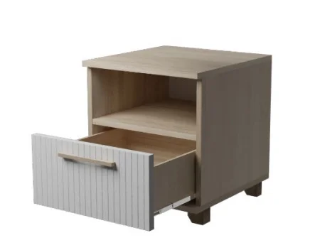 Тумба прикроватная Копенгаген с ящиком дуб сонома/белый матовый