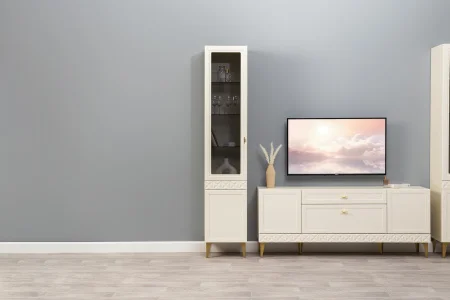 Шкаф-витрина Марион 16.397.01 слоновая кость