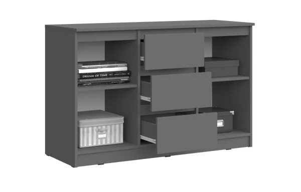 Комод Челси 1200 (2 двери 3 ящика) графит Комод Челси 1200 (2 двери 3 ящика) графит