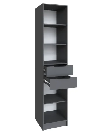 Шкаф Мадрид 0,5 с 2 ящиками графит серый