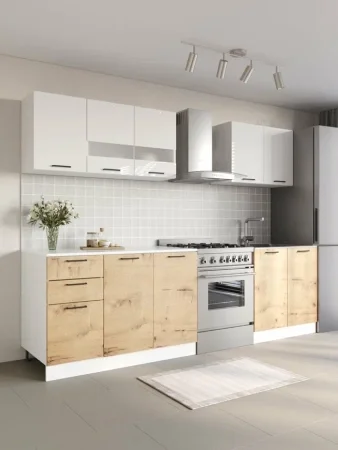 Кухня Дуся 2.0 белый/дуб бунратти