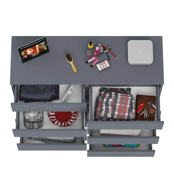 Комод десять выдвижных ящиков МК 1200.10 графит Комод десять выдвижных ящиков МК 1200.10 графит