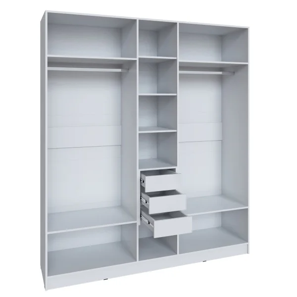 Шкаф Мадрид (2,0) с 3 ящиками внутри белый