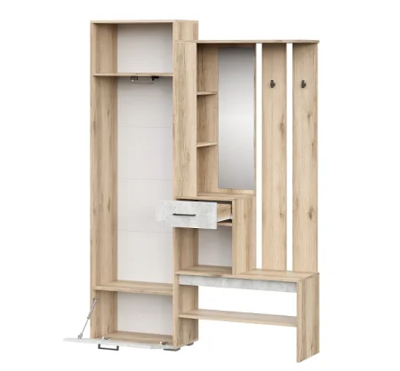 Набор мебели для прихожей Фаворит-1 дуб делано/цемент светлый