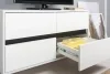 Тумба под ТВ Квадро 13.277 белый шагрень/чёрный
