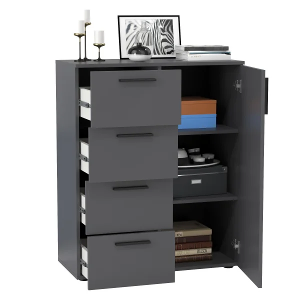 Комод Эйр 16.241 серый графит Комод Эйр 16.241 серый графит