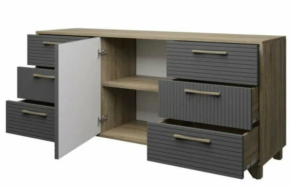 Комод Копенгаген дуб самдал/серый графит Комод Копенгаген дуб самдал/серый графит