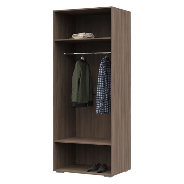 Шкаф 2-х створчатый Симба ясень шимо темный/кофе с молоком