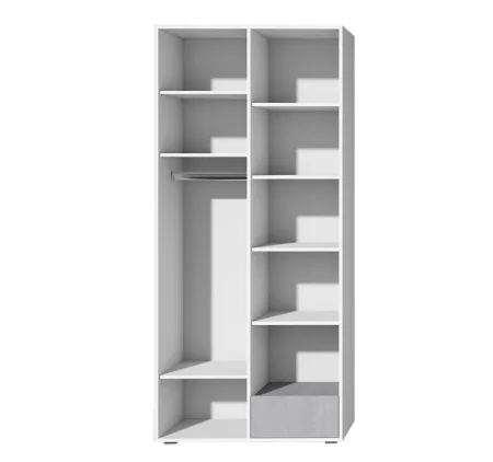 Шкаф Юпитер белый текстурный/дуб крафт золотой/бетонный камень