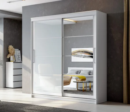 Шкаф-купе ШКП-3 белый текстурный (2.0)