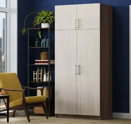 Шкаф 2-х створчатый штанга+полка венге/дуб беленый