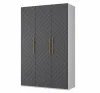 Шкаф 3-х створчатый Копенгаген белый/серый графит