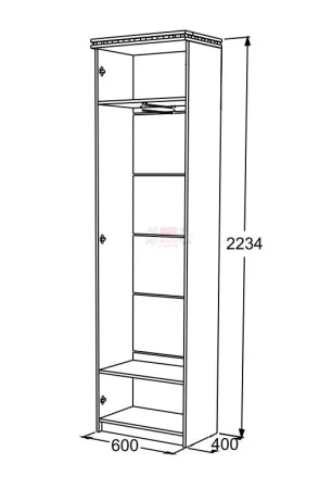 Шкаф 2-х дверный для одежды №2 Ольга-13 ясень анкор темный/ясень анкор светлый