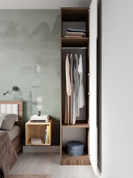 Шкаф Роза 450 орех франклин/белый софт тренто