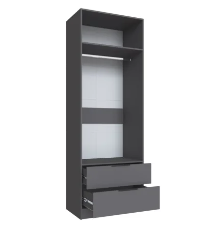 Шкаф Мадрид 0,8 с 2 ящиками графит серый