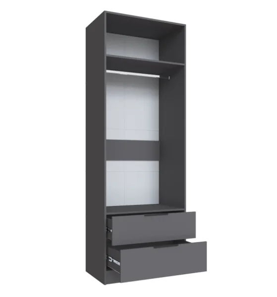 Шкаф Мадрид 0,8 с 2 ящиками графит серый