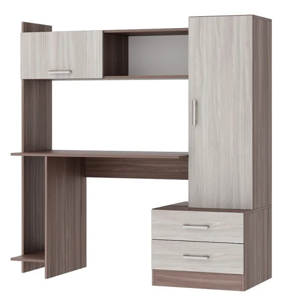 Стол компьютерный ПКС-7 ясень шимо темный/ясень шимо светлый