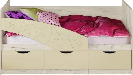 Кровать Бабочки 1.8 дуб крафт белый/ваниль Кровать Бабочки 1.8 дуб крафт белый/ваниль