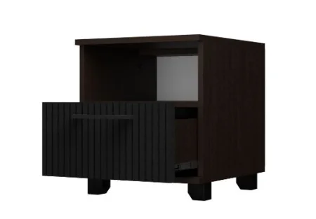 Тумба прикроватная Копенгаген с ящиком венге/черный матовый