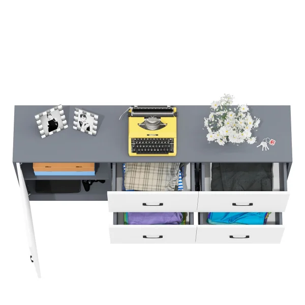 Комод 125-1704 графит/белый Комод 125-1704 графит/белый