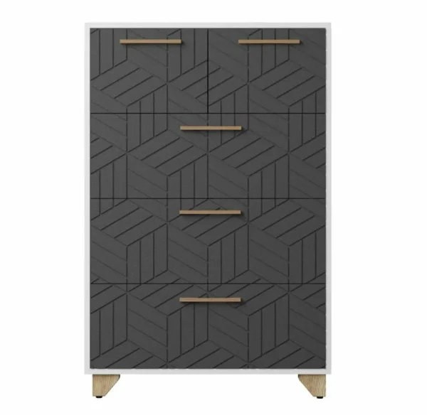 Комод Амстердам белый/серый графит Комод Амстердам белый/серый графит