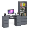 Комплект Мори Стол компьютерный МС-2 + Стеллаж МСТ 600.3 графит