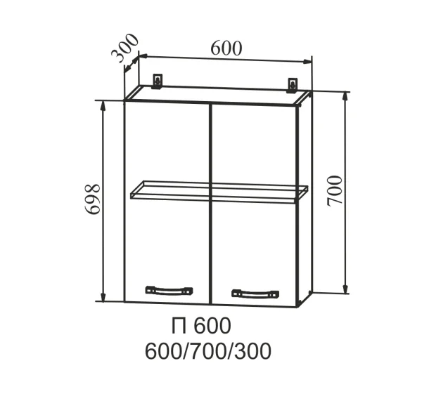 Верхний шкаф Фортуна П 600
