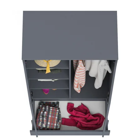 Шкаф два ящика и две дверки МШ 900.1 графит