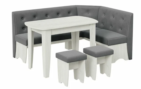 Кухонный комплект Барселона дуб крафт белый, микровелюр Duna Steel Кухонный комплект Барселона дуб крафт белый, микровелюр Duna Steel