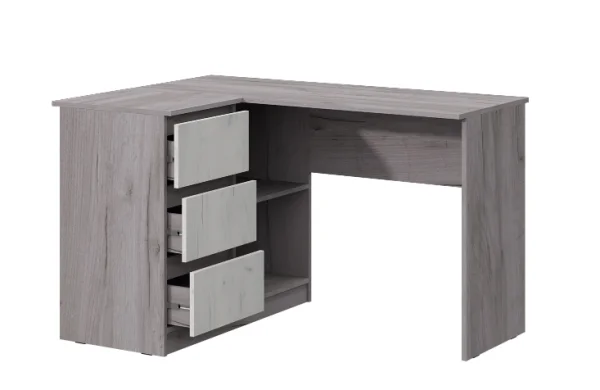 Стол угловой Соната дуб крафт серый/дуб крафт белый