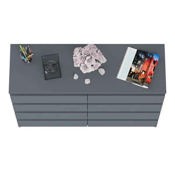 Комод восемь выдвижных ящиков МК 1200.8 графит Комод восемь выдвижных ящиков МК 1200.8 графит