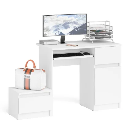 Комплект Мори Стол компьютерный МС-1 правый + Тумба ТПМ 400.1 белый