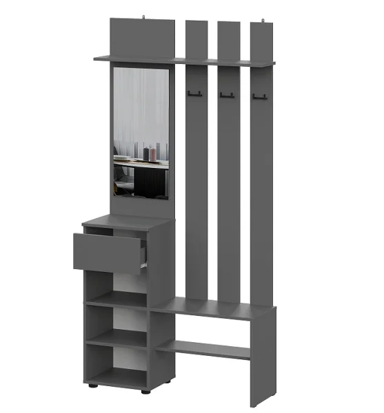 Вешалка с зеркалом Денвер графит серый Вешалка с зеркалом Денвер графит серый