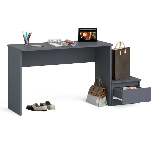 Комплект Мори Стол письменный МСП 1200.1 + Тумба ТПМ 400.1 графит
