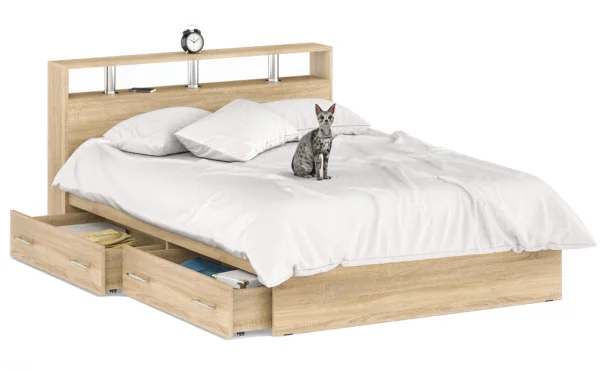 Кровать Камелия с ящиками дуб сонома Кровать Камелия с ящиками дуб сонома