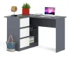 Угловой компьютерный стол МС-16 графит/белый (левый)