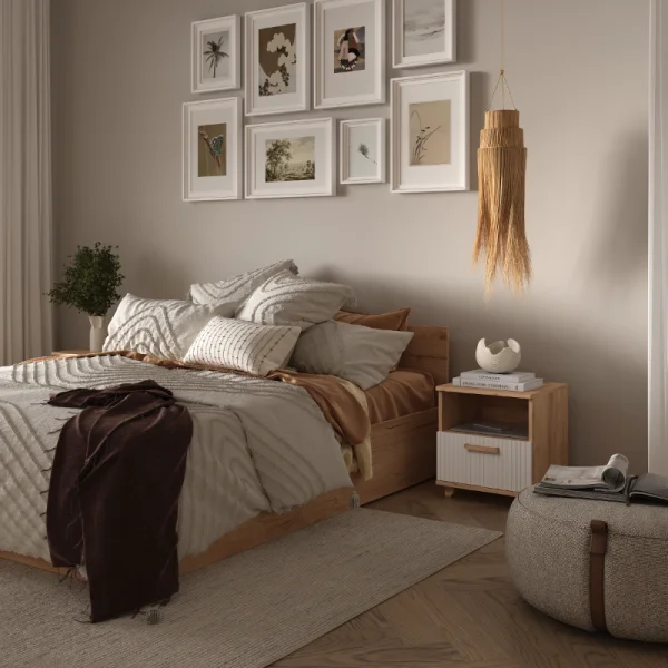 Тумба прикроватная Ньерд дуб вотан/белый софт Тумба прикроватная Ньерд дуб вотан/белый софт