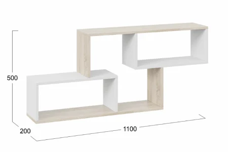 Полка настенная тип 4 дуб сонома/белый