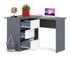 Угловой компьютерный стол МС-16 графит/белый (левый)