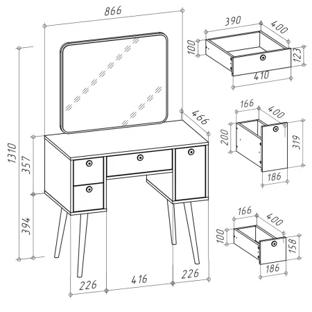 Трюмо 4-25919 графит