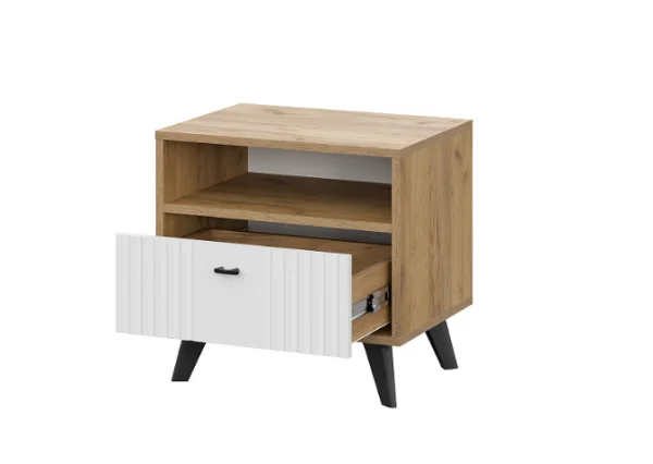 Тумба прикроватная Милан дуб золотой/белый матовый Тумба прикроватная Милан дуб золотой/белый матовый