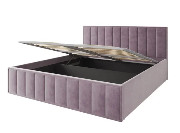 Кровать Лана 180х200 с подъемным механизмом, велюр пудра Кровать Лана 180х200 с подъемным механизмом, велюр пудра