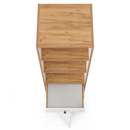 Стеллаж Вуди 13.146 белый премиум/дуб крафт золотой